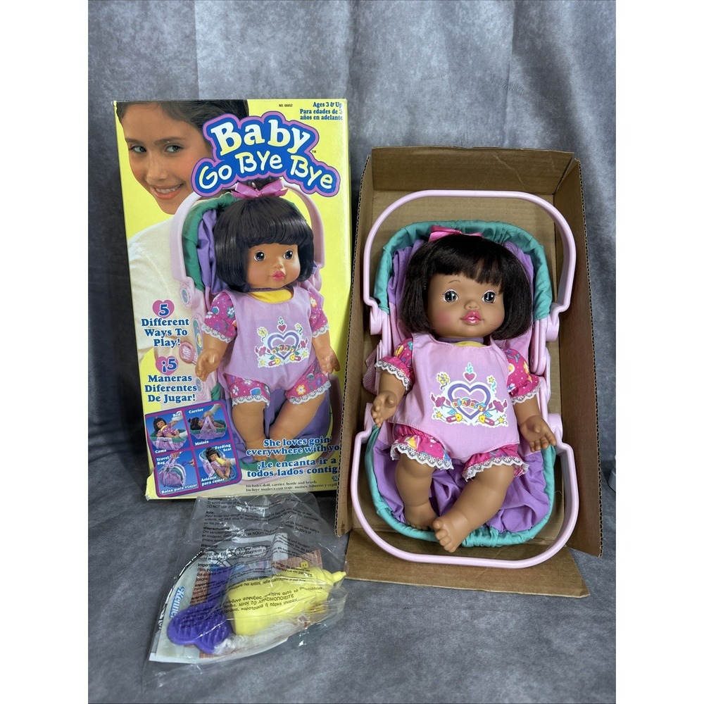 Kenner Baby Go Bye Bye Doll with Carrier, Travel Bag, Accessories